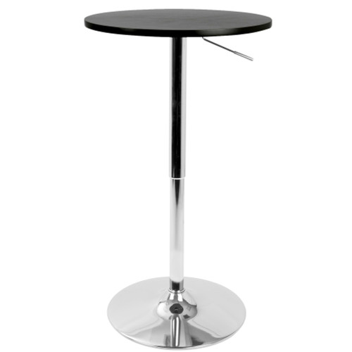 41” Black and Chrome Adjustable Bar Table - IMAGE 1