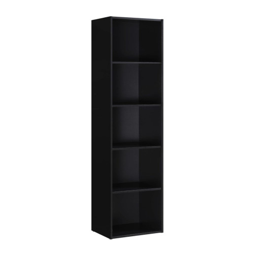 59" Black Multipurpose Bookcase with 5-Shelves - IMAGE 1