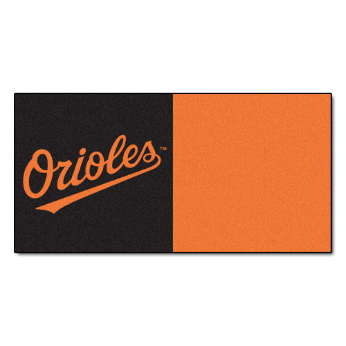 20pc Orange and Black MLB Baltimore Orioles Team Carpet Tile Set 18" x 18" - IMAGE 1