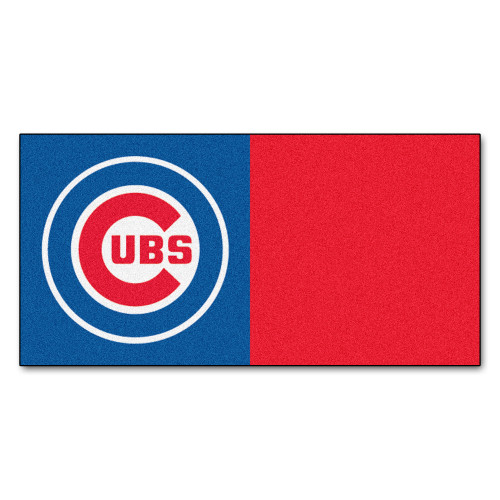 20pc Red and Blue MLB Chicago Cubs Team Carpet Tile Set 18" x 18" - IMAGE 1