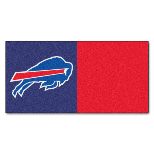 20pc Blue and Red NFL Buffalo Bills Team Carpet Tile Set 18" x 18" - IMAGE 1