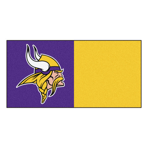 20pc Purple and Gold NFL Minnesota Vikings Team Carpet Tile Set 18" x 18" - IMAGE 1