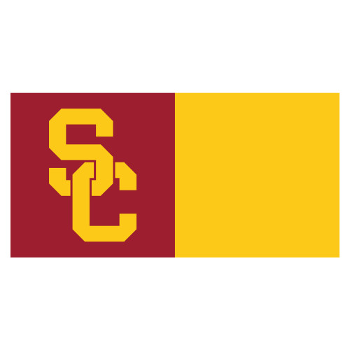 20pc Red and Yellow NCAA University of Southern California Trojans Team Carpet Tile Set 18" x 18" - IMAGE 1