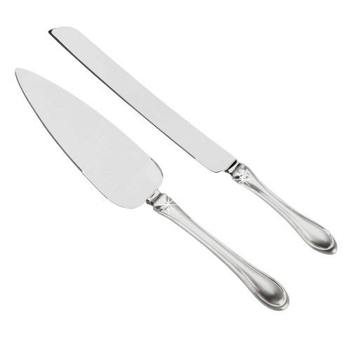 Set of 2 Two-Toned Crystal Cake Knife and Server Set - IMAGE 1