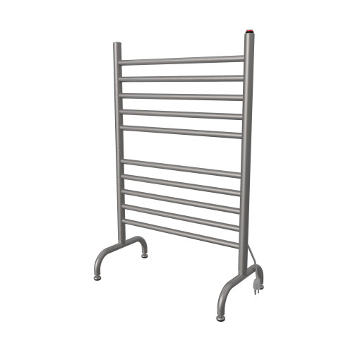 38" Stainless Steel Brushed 10 Cylindrical Bars Freestanding Towel Warmer - IMAGE 1