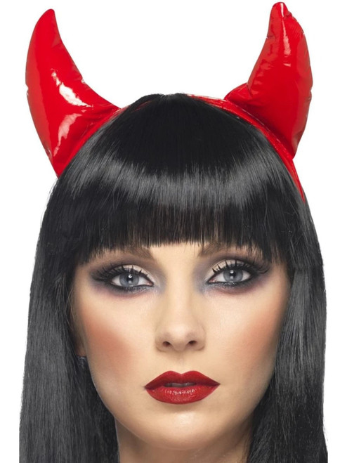 21" Red and Black Devil Unisex Adult Halloween Horns Accessory - One Size - IMAGE 1