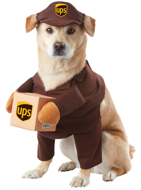 Brown and Yellow UPS Pal Halloween Dog Costume - Large - IMAGE 1
