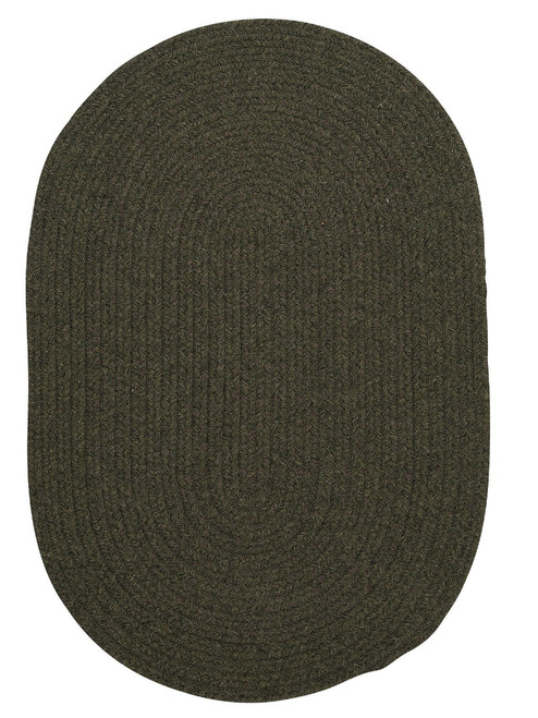 4' x 6' Olive Green Reversible Oval Handcrafted Accent Area Rug - IMAGE 1