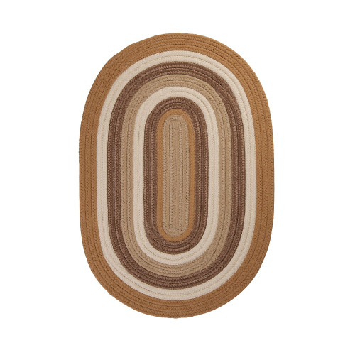 3' Brown and Beige Hand Braided Reversible Round Area Rug - IMAGE 1