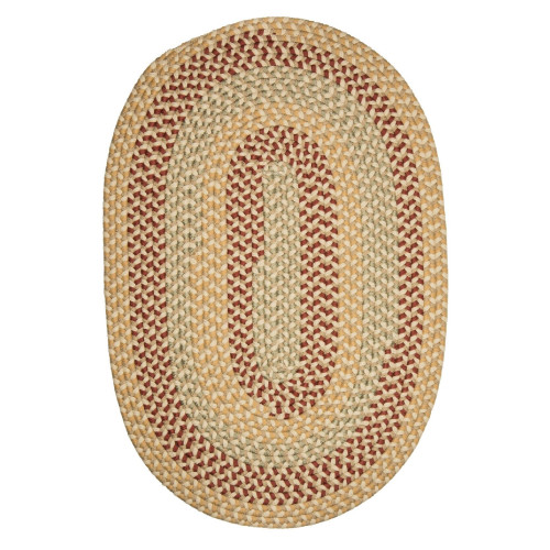 4' Yellow and Red Round Handmade Braided Area Throw Rug - IMAGE 1