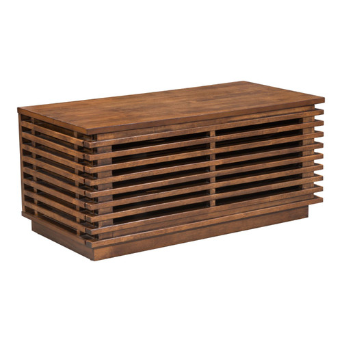 35.25" Walnut Brown Scandinavian Rectangular Entertainment Stand - IMAGE 1