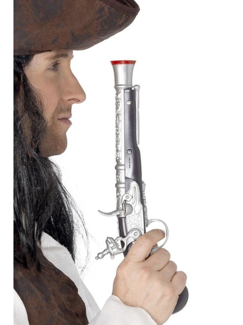38.5" Silver and Gray Pirate Men Adult Halloween Pistol Costume Accessory - One Size - IMAGE 1