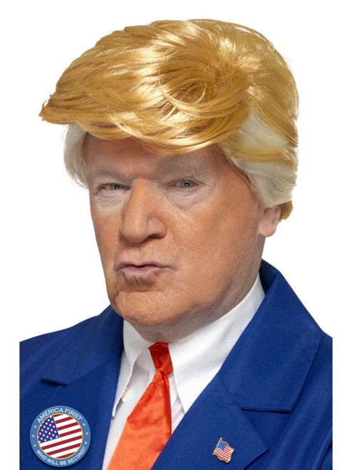 26" Pale Yellow President Donald Trump Style Men Wig - IMAGE 1
