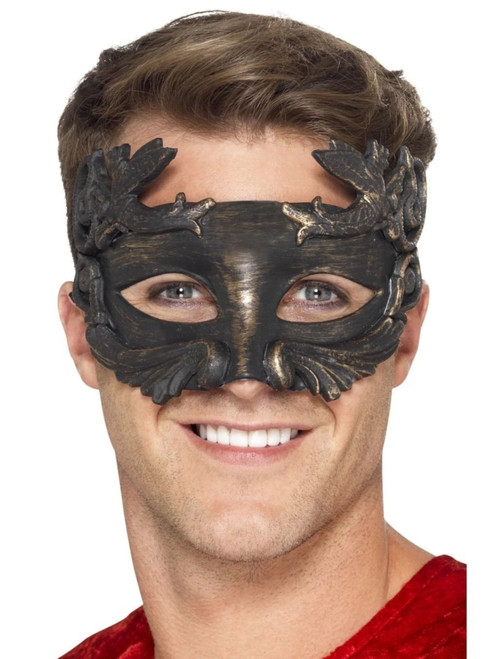 7.75" Warrior God Masquerade Unisex Adult Halloween Eye Mask Costume Accessory - One Size - IMAGE 1