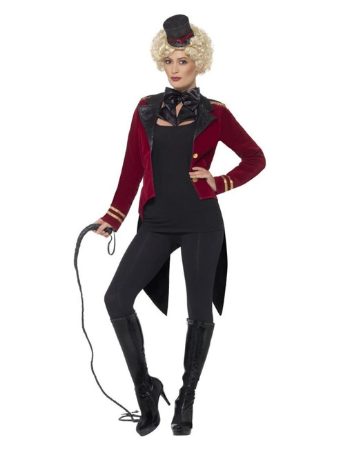 42" Black and Red Ringmaster Women Adult Halloween Costume - Large - IMAGE 1