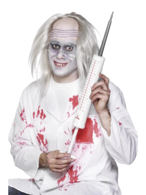 60" White and Red Unisex Adult Halloween Jumbo Syringe Costume Accessory - One Size - IMAGE 1