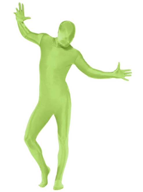 40" Green Unisex Second Skin Suit Unisex Adult Halloween Costume - Large - IMAGE 1