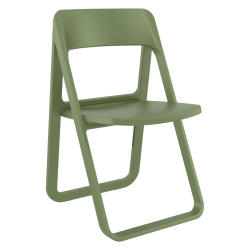 32.25" Olive Green Solid Outdoor Resin Folding Chair - IMAGE 1