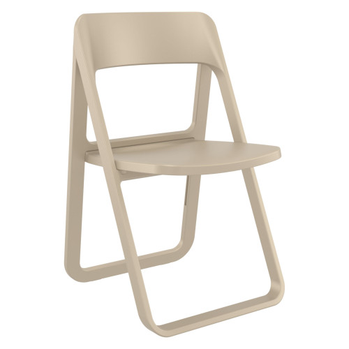 32.25" Taupe Brown Solid Outdoor Resin Folding Chair - IMAGE 1
