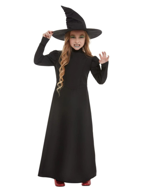 40" Black Wicked Witch Halloween Girl Child Halloween Costume - Small - IMAGE 1