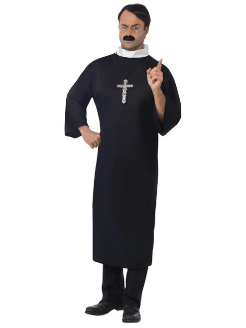 40" Black and White Priest Men Halloween Costume - Extra Large - IMAGE 1