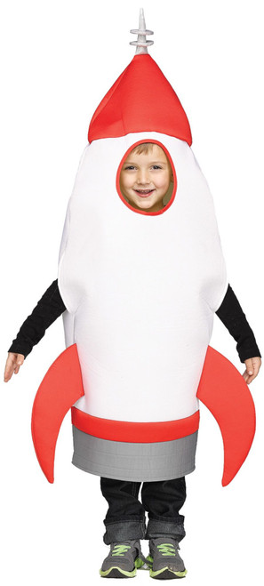 White and Red Rocket Ship Child Halloween Costume - IMAGE 1