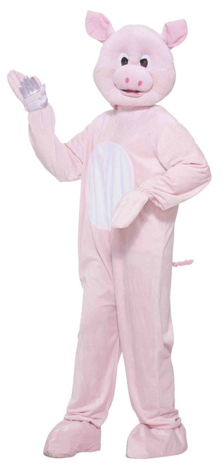 Pink and White Pig Mascot Adult Unisex Halloween Costume - One Size - IMAGE 1