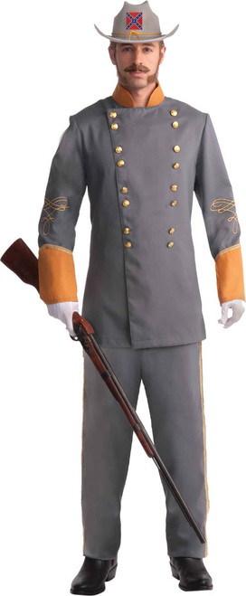 Gray and Yellow Confederate Officer Men Adult Halloween Costume - XL - IMAGE 1