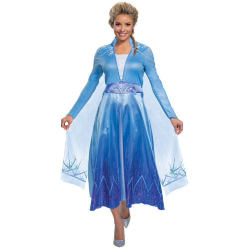 Blue Frozen 2 Elsa Women Adult Halloween Costume - Small - IMAGE 1