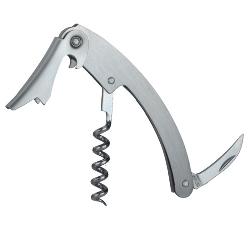 7.25" Stainless Steel Pocket Waiter Corkscrews with Small Knife - IMAGE 1