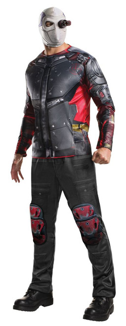 Black and Red Ssquad Deadshot Men Adult Halloween Costume - Standard - IMAGE 1