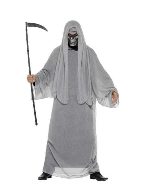 44" Gray Grim Reaper Men Adult Halloween Costume - Large - IMAGE 1