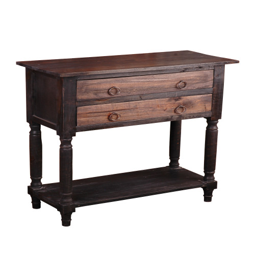 32.5” Brown Cottage Stacked Drawer Storage Table - IMAGE 1
