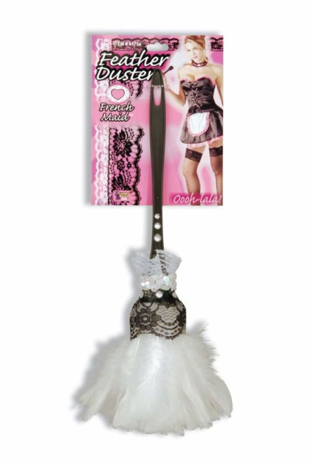 White and Black Deluxe Feather Duster Women Adult Halloween Prop - IMAGE 1