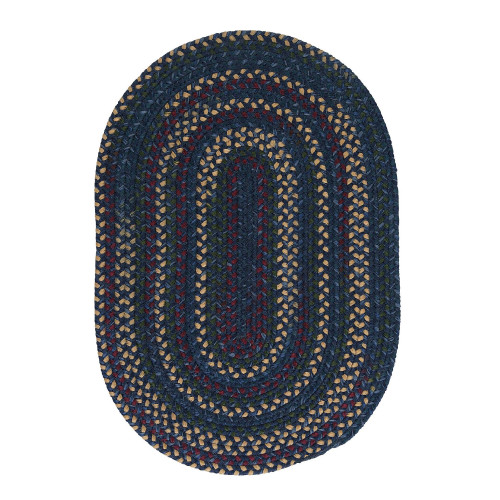 3' Blue and Green Braided Round Area Throw Rug - IMAGE 1