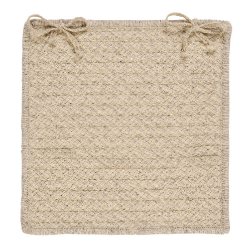 Set of 4 Beige Hand Braided Square Stair Tread Chai Pad 15" - IMAGE 1
