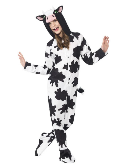 42" Black and White Cow Unisex Child Halloween Costume - Large - IMAGE 1