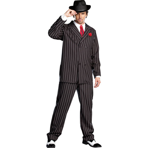 Black and Red Men Adult Gangster Halloween Costume - Medium - IMAGE 1