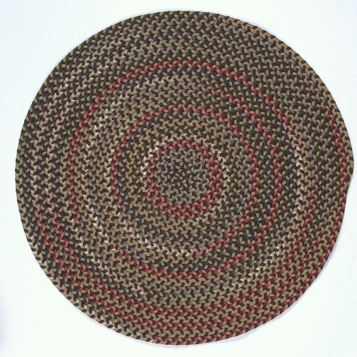 9' Chocolate Brown and Red All Purpose Handcrafted Reversible Round Area Throw Rug - IMAGE 1