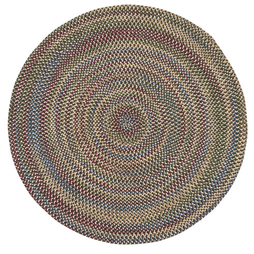 4' x 4' Brown and Ivory All Purpose Handcrafted Reversible Round Area Throw Rug - IMAGE 1