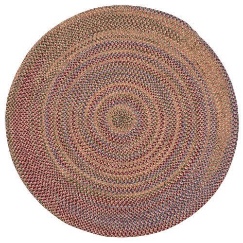 16' x 16' Red and Blue Handcrafted Round Outdoor Area Throw Rug - IMAGE 1