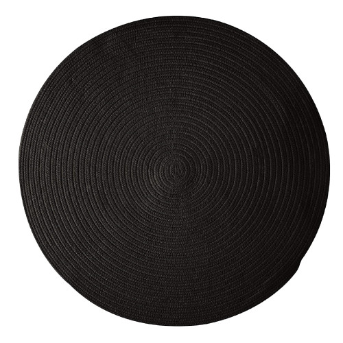 9' Black Round Handmade Braided Area Throw Rug - IMAGE 1