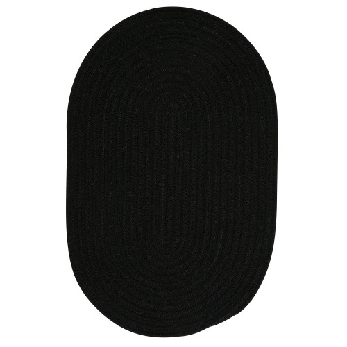 3' x 5' Black Oval Handmade Braided Area Throw Rug - IMAGE 1