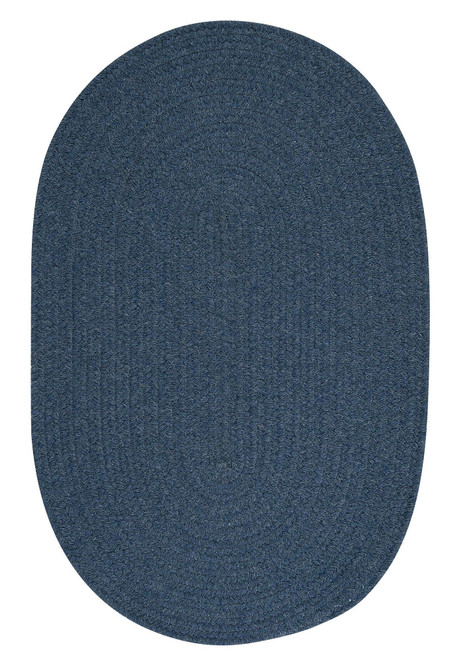 2' x 3' Blue Denim Reversible Oval Handcrafted Accent Area Rug - IMAGE 1
