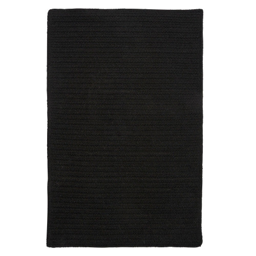 5' x 7' Black Rectangular Handmade Braided Area Throw Rug - IMAGE 1