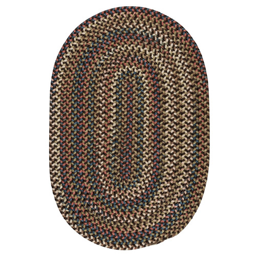 8' x 10' Coffee Brown Reversible Oval Handcrafted Area Throw Rug - IMAGE 1