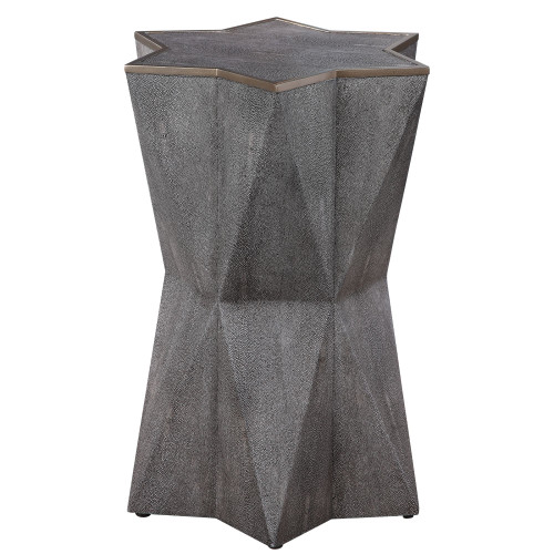 22" Charcoal Gray Contemporary Star Shaped Accent Table - IMAGE 1
