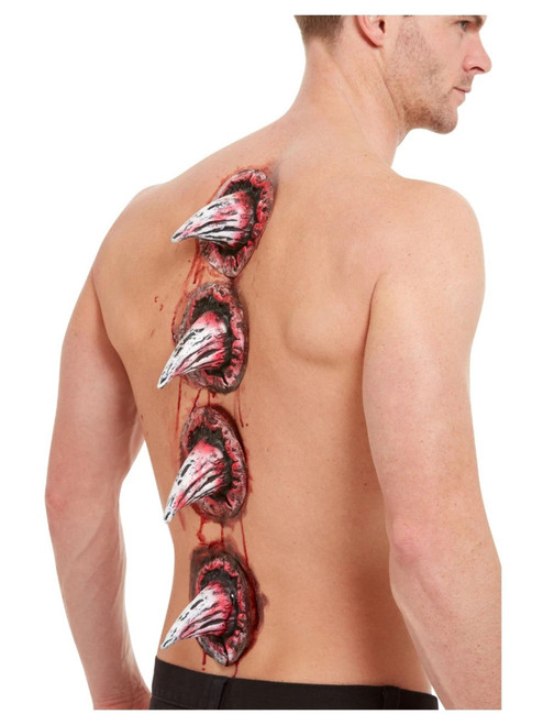 Set of 4 Red Spike Wounds Unisex Adult Halloween Makeup FX Kit Costume Accessory - IMAGE 1