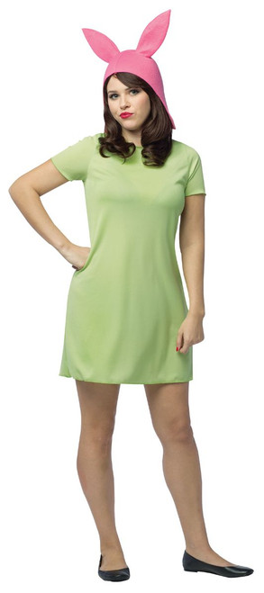Green and Pink Bob's Burgers Louise Adult Women's Halloween Costume - One Size - IMAGE 1