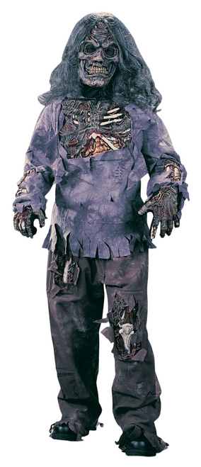 Black and Gray Zombie Unisex Child Halloween Costume - Medium - IMAGE 1